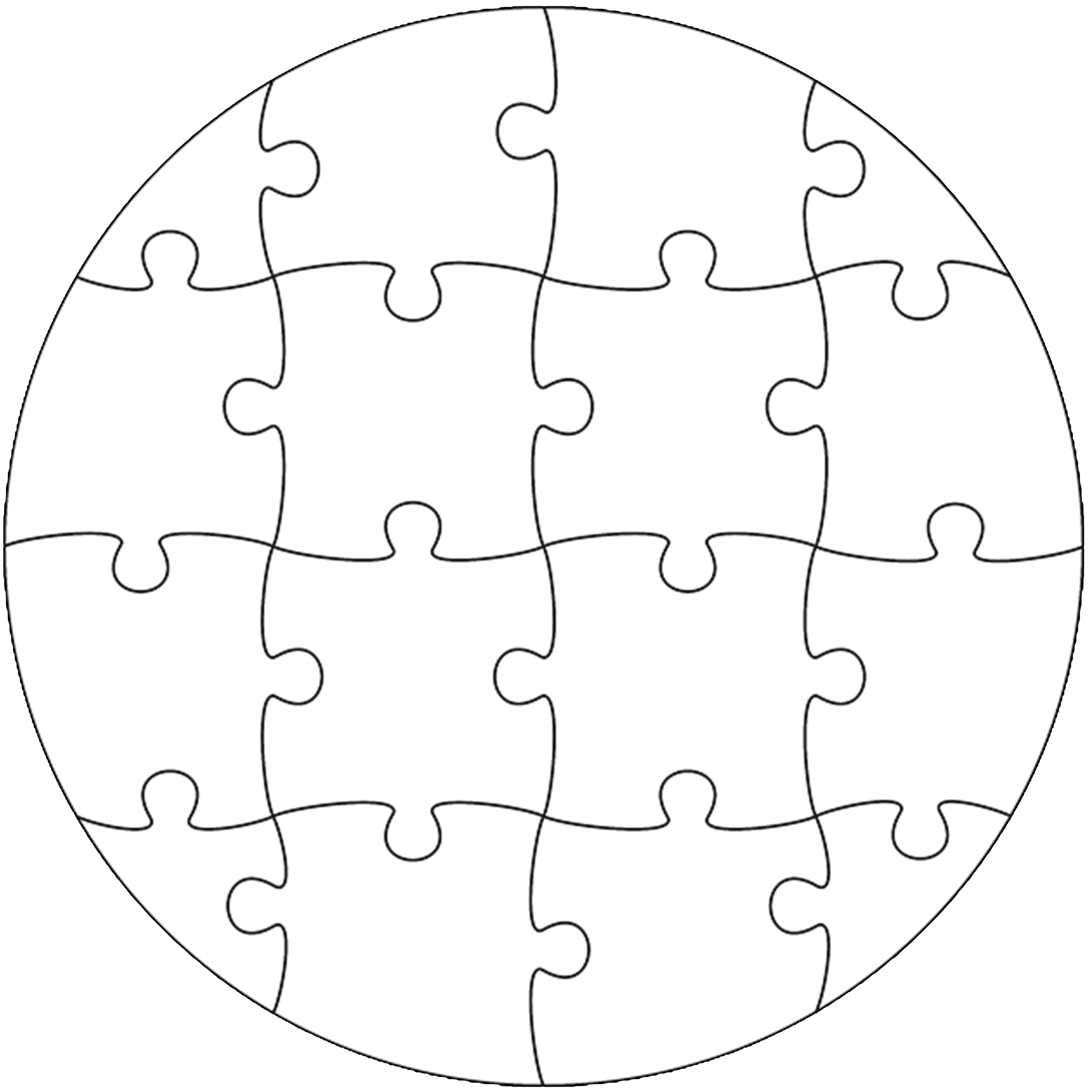 Пазл круглый 20 см из 16 элементов